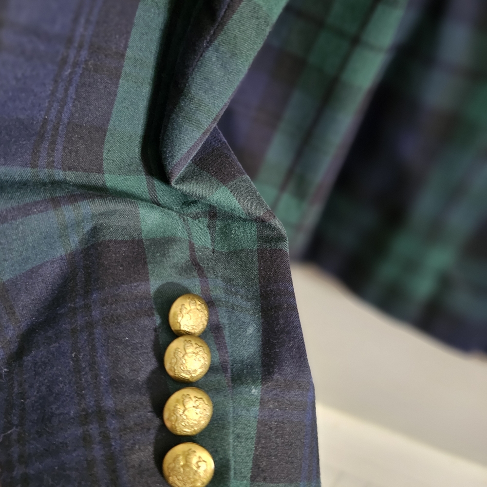 Lauren Ralph Lauren Plaid Blazer in Green and Blue - Picture 4 of 4